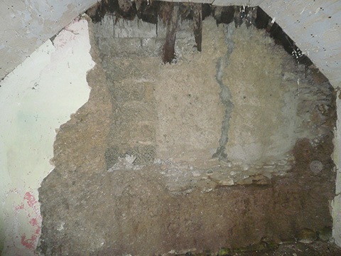 collapsed wall